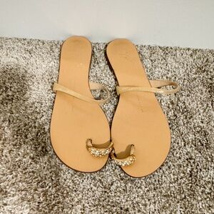 Giuseppe Zanotti design gold tan crystal toe sandal size 37